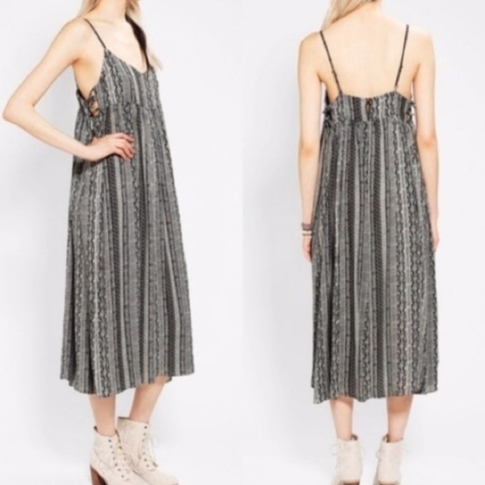 UO Ecote Spaghetti Strap Tribal print midi dress